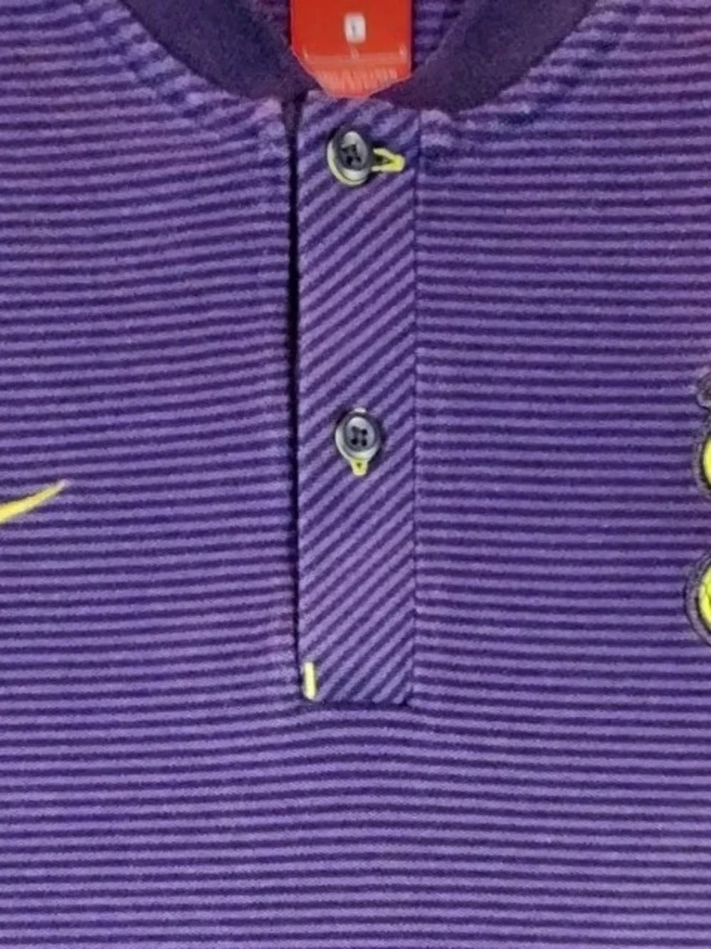 Nike Purple Short-Sleeve Polo with Yellow Accents